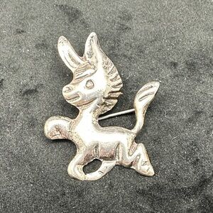 Vintage Sterling Silver Donkey Brooch